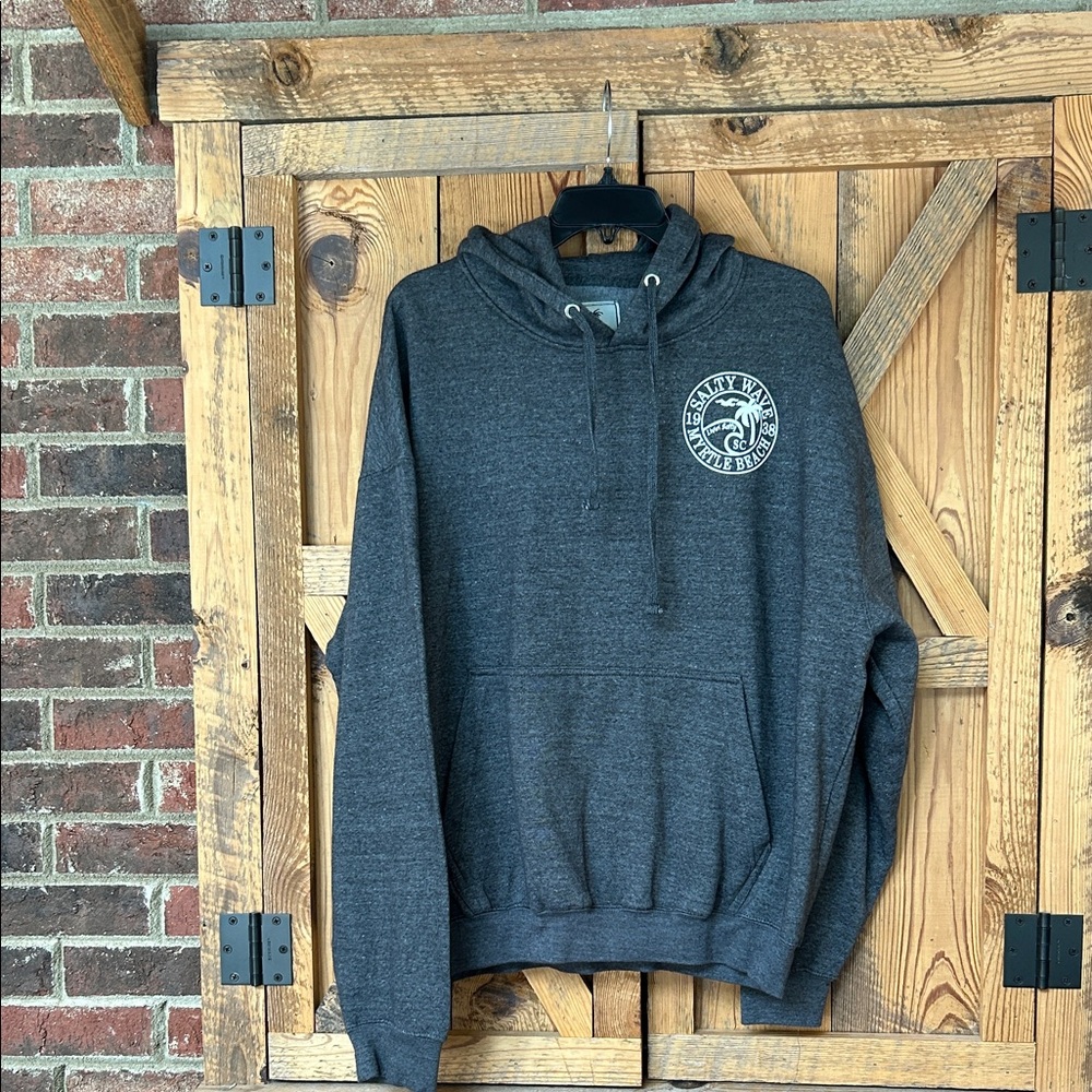Salty Wave Myrtle Beach Gray Hoodie